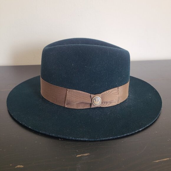 Goorin Bros Fedora Hat Country Line Green Felt 100% Wool Size Small - Picture 1 of 9